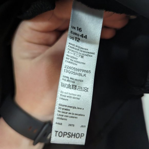 Top Shop Black Wrapover Blouse with Collar s: 12/L - Picture 6 of 13